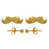 [K5141] - Gold Plated 'Moustache' Earrings - 8x2 Mm