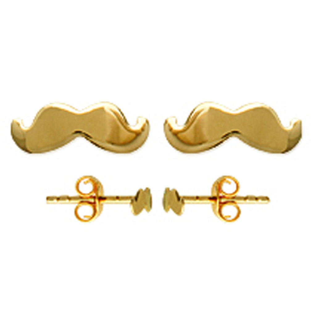 Les Trésors De Lily [K5141] - Gold Plated 'Moustache' Earrings - 8x2 Mm