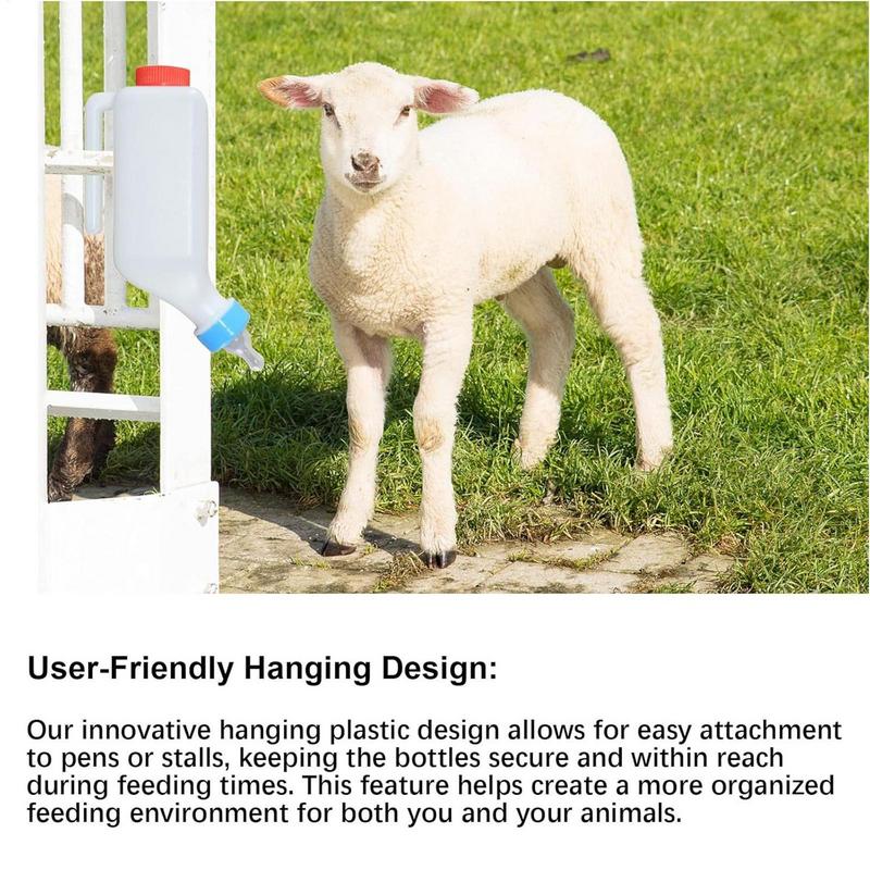 Бутылочка для кормления козлят и ягнят с прозрачной шкалой, подвешиваемая, для молока, с мягкой соской, бутылочки для кормления ягнят для животных