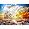 5d Diy Алмазная вышивка Природные пейзажи Парусник Чайка Полный круглый крестик