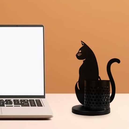 Настольный держатель для ручек, контейнер для кистей для макияжа, креативная форма, нержавеющий, устойчивый к коррозии, многофункциональный органайзер в форме кошки, органайзер для хранения ручек