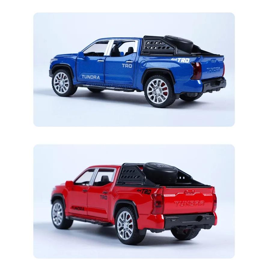 1/32 Toyota Tundra Alloy Pickup Модель автомобиля Литой металлический игрушечный внедорожник Модель автомобиля Высокая имитация Звук и свет Детские подарки