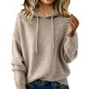 New Women's Hooded Drawstring Sweater Solid Color Long Sleeve Abraded Top