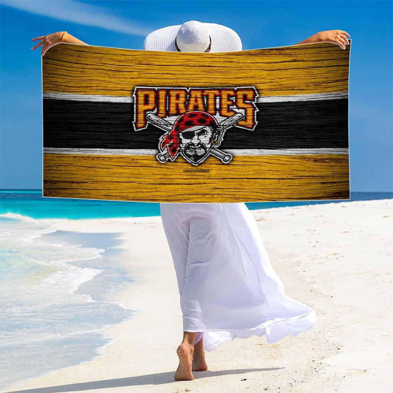 Pittsburgh Pirates Print Beach Towel, Large Soft Quick Dry Towel for Beach Camping Swimming