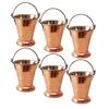 Steel Copper Hammered Design Bucket, Serveware & Tableware for Home, Hotel & Restaurants, Volume-400 ML, Set of 6
