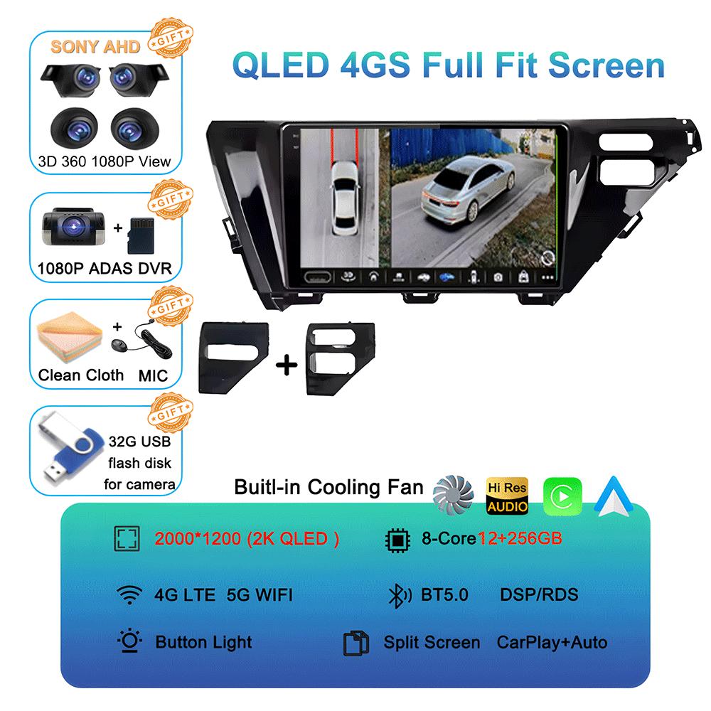 Для Toyota Camry 8 XV 70 2017 2018 2019 2020 Android 14 автомобильный стерео радио навигация GPS мультимедийный плеер головное устройство