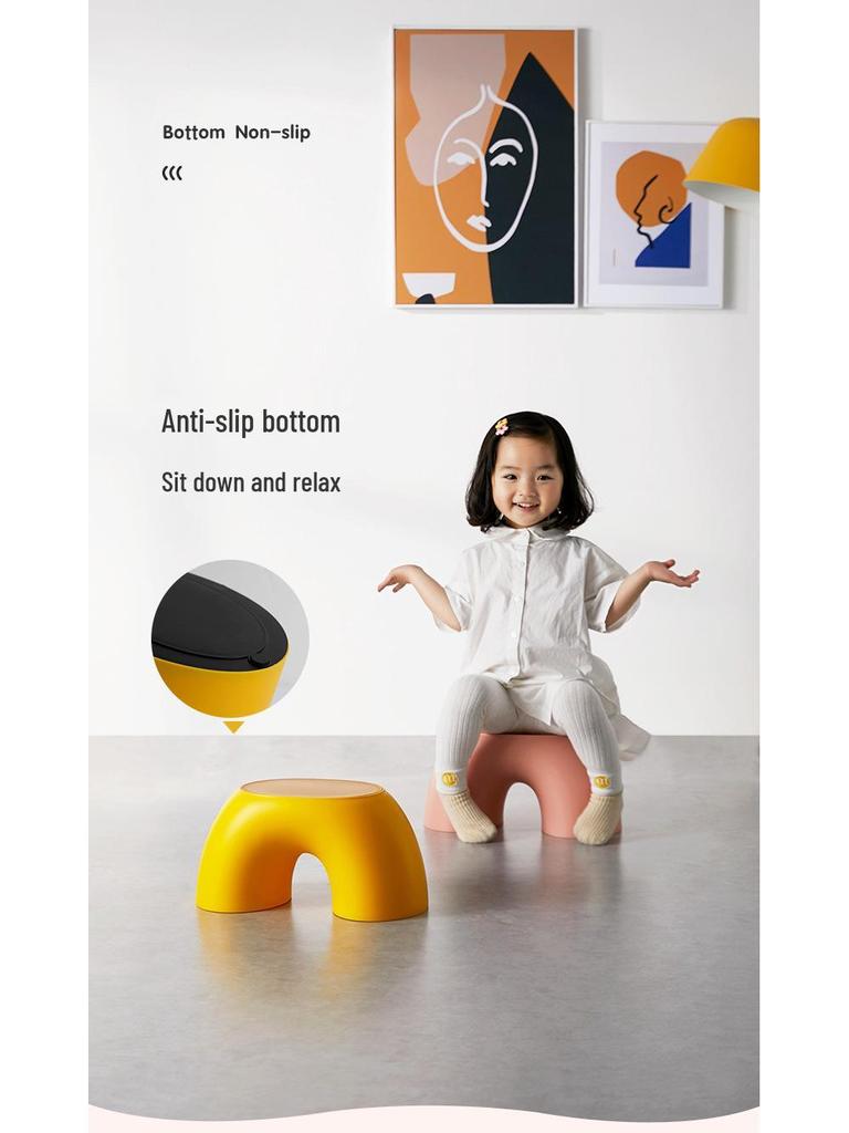 Креативный радужный пуфик-хранилище для детей - 3D-подушка, нескользящий, круглый пуфик для гостиной или для смены обуви.