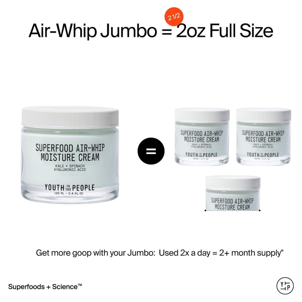 Youth To The People Superfood Air Whip Face Moisturizer With Hyaluronic Acid 3.4 Oz