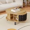 Center Table Coffee Large Capacity Rounded Edge Spacious Desktop Rotatable Design Tea Thickened Legs Decorative Living Room Turntable Home Furniture