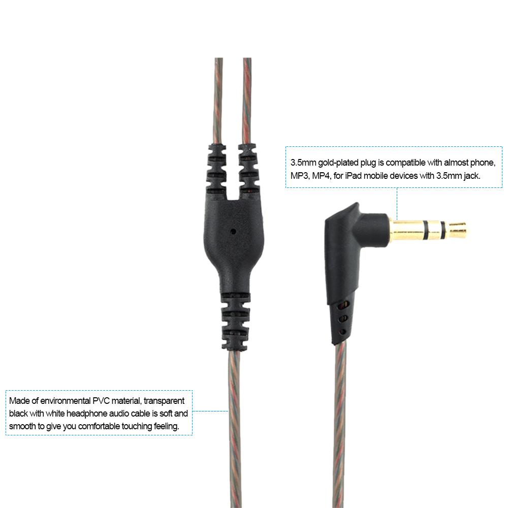 3.5mm Wired Headphone Audio Cable Replacement Earphones MMCX Connector Detachable for Shure SE215/ SE315 / SE425 /SE535 EarphoneGood product