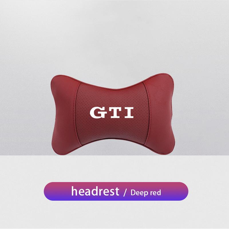 2026 Hot For Volkswagen VW 1Pcs Leather Car Logo Headrest Seat Neck Protection Pillow For VW GTI Polo Golf 6 7 8 Passat CC Tigua