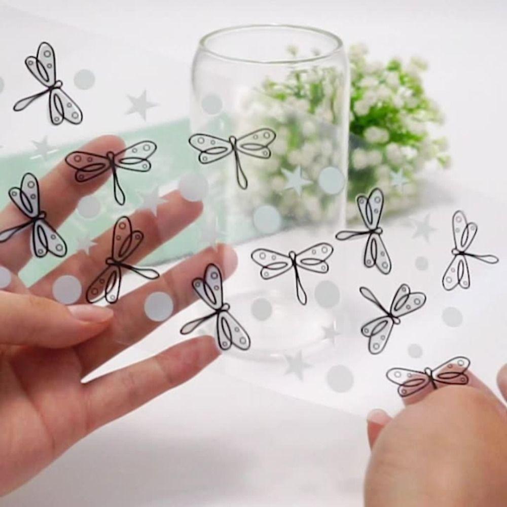 Водонепроницаемые наклейки Переводные картинки DIY Декор для бутылок с водой Прозрачные переводные наклейки Питьевая вода Чашка