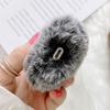 Мягкий меховой чехол с кроличьими ушками для AirPods 1 2, пушистая коробка с беспроводной зарядкой и карабином, плюшевый чехол для Airpods Pro, защитный чехол
