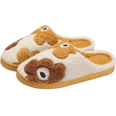 Модные женские домашние тапочки Whoholl, теплые плюшевые домашние тапочки для влюбленных, нескользящие осенне-зимние туфли для женщин, мягкие скользящие тапочки для дома