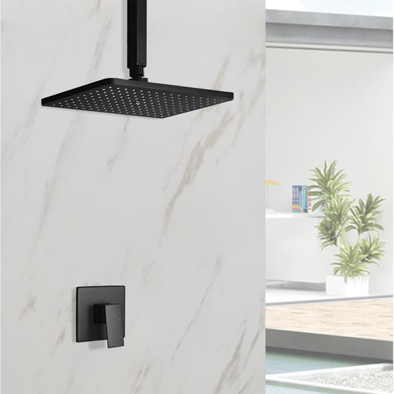 Встраиваемый в стену смеситель для душевой кабины в ванной комнате, верхнее крепление, потолочный кронштейн, большая панель, душевая головка «тропический душ», смеситель для ванны, набор для душа с горячей и холодной водой