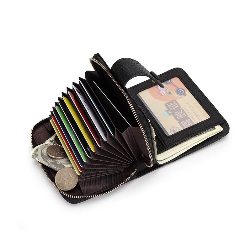 2024 New Short Wallets For Women Genuine Leather Card Holders First Layer Of Cowhide Coin Purse 2in1 Zipper Hasp Bifold Wallet