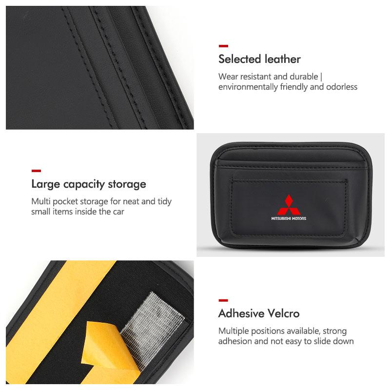 cxdjmy1 Car Logo Mini Door Armrest Handle Storage Bag Bracket Accessories For Mitsubishi Lancer ASX Pajero Mirage Attrage Xpander