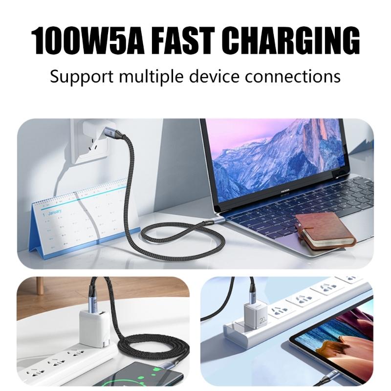 Быстрый USB Type C Папа-Папа Кабель для Зарядки 100 Вт Быстрая Зарядка 4K Видео Передача Данных для Планшетов Телефонов