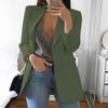 Plus Size S-5XL Long Sleeve Open Front Solid Color V-neck Loose Leisure Tops Blazers Women's Casual Oversized Long Blazer Cardigan Jackets Coat