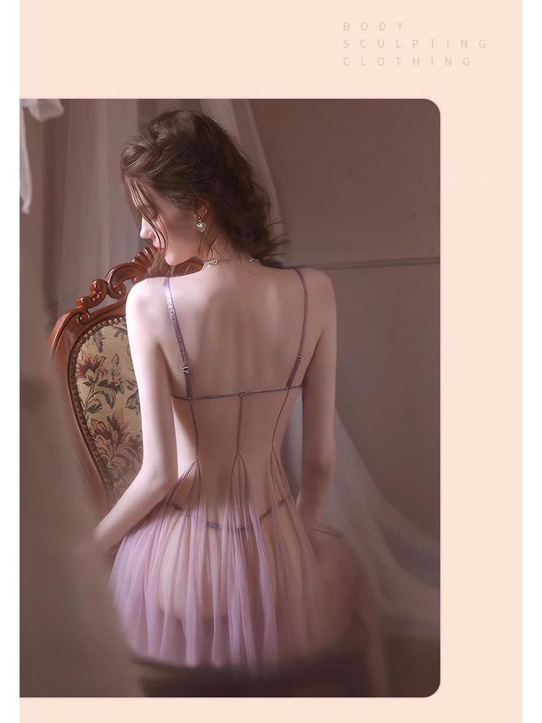 Женская сексуальная сетчатая ночная сорочка-камисоль пуш-ап на косточках