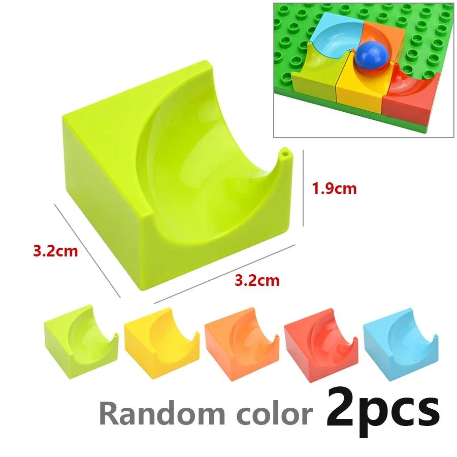 Большой размер слайд гоночный трек мяч кирпич крупный строительный блок воронка слайд лабиринт аксессуары детские игрушки совместимые Duploes