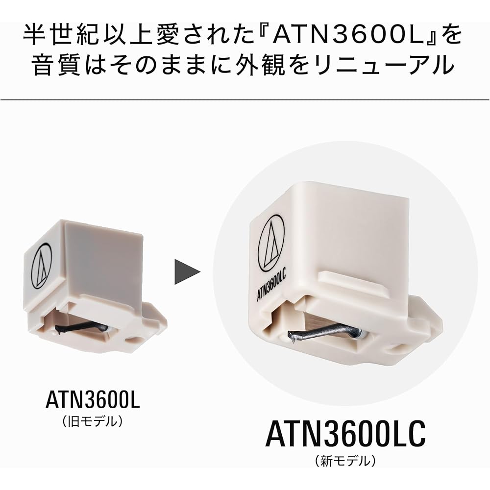 Сменная игла Audio-Technica ATN3600LC [Оригинал для внутреннего рынка] Картридж для проигрывателя винила Склеенная коническая игла Белая Совместима с AT-LP60X, A