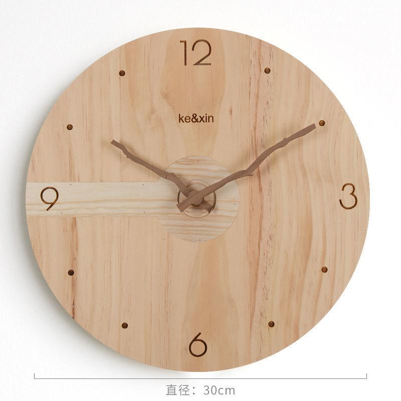 Solid Wood Wall Clocks Elegant Creative Silent Aesthetic Clock Circular Unique Ornaments for Home Interior Decoration House Accessories Interior Home