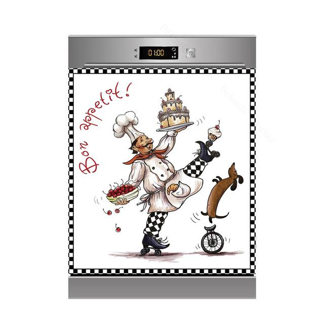 Наклейки на стену с солнечными цветами, чтобы покрыть холодильник, сельскую кухню, холодильник, пляжную ракушку, черную кошку, посудомоечную машину, виниловые 3D настенные фрески для дома