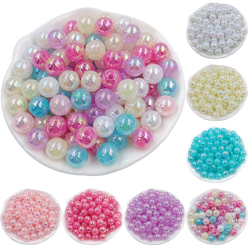 20/40Pcs 8 10mm Acrylic Round AB Color Beads with Dazzling Colors For Jewelry Making DIY Necklace Pendant Bracelet Material Jewelry Accessories