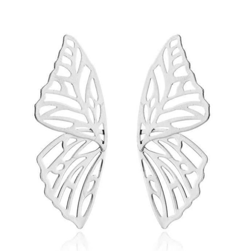 Exaggerated Fashion Hollowed Out Butterfly Wings Stud Earrings for Women Girl Gift Jewelry Wholesale