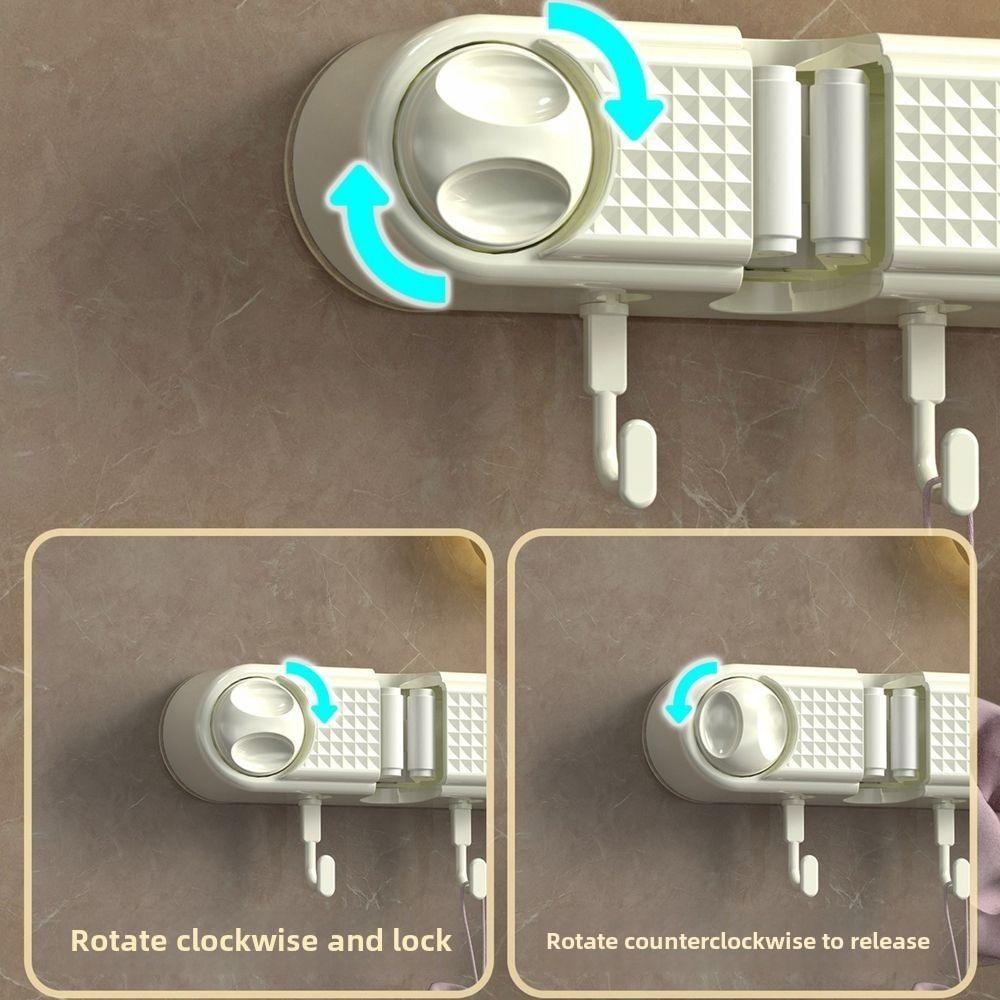 Non Punching Mop Clip Rack Plastic Broom Mop Holder Multifunctional Broom Hanger for Home