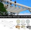 Width 2.5m~3m Anti-UV Telescopic Wave Sun Shade Net Polyester Rainproof Retractable Sun Sail Pergola Swimming Pool Shade Cover