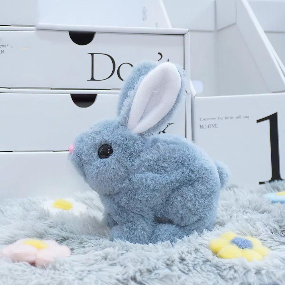 Long Ears Electric Rabbit Plush Toy Walks and Makes Sounds Little Tie-Dyed Rabbit Doll Kids