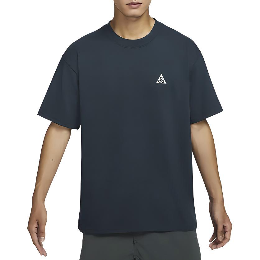 Nike Футболка ACG Solid Color Loose Fit с круглым вырезом и коротким рукавом, мужские топы, темно-синего цвета DJ3643-478