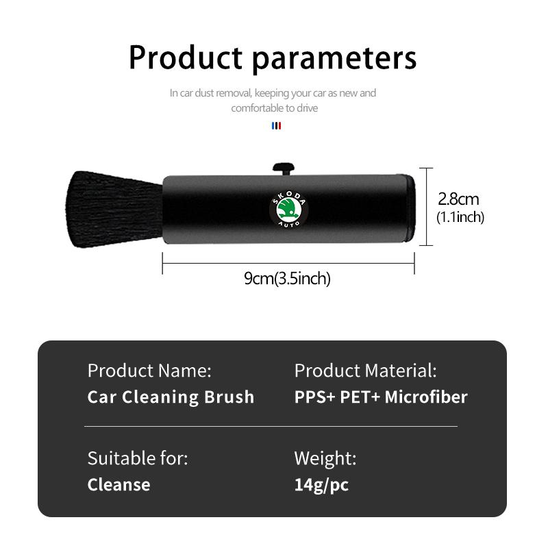 AAABS1 Car Retractable Cleaning Brush Air Conditioner Computer Cleaning Brush For Skoda Kamiq Karoq Octavia 2 3 Rapid Scala Kami Fabia