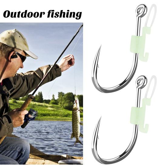 3/10/20/30Pcs Luminous Live Shrimp Fixing Hook Heavy Duty Metal Barbed Fishhook Freshwater Saltwater Catfish Bass Fishing Hook Fishing Accessories