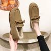 Winter Warm Shoes Fashion Low Top Flat Cotton Shoes Women Flats Casual Buckle Suede Comfort Platform Shoes