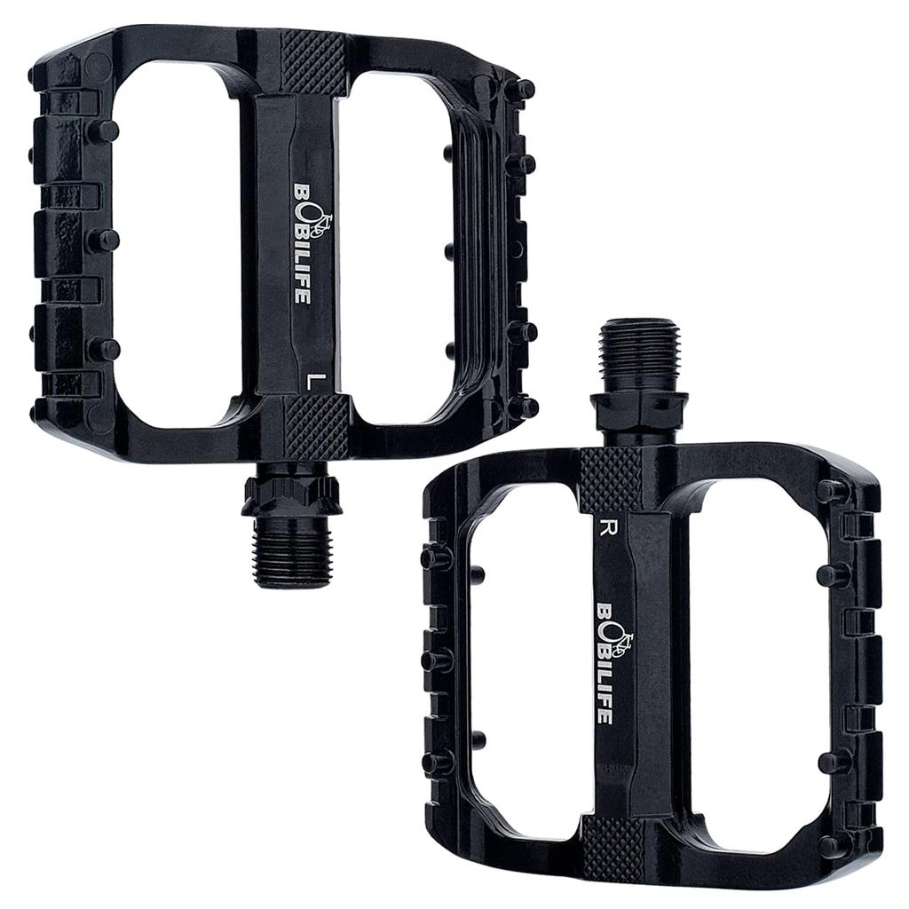 2 Bearing Mountain Bike Pedals MTB Pedals Bicycle Flat Pedals Aluminum Sealed Bearing Lightweight Platform for Road Mountain BMX MTB Bikes - 9/16"