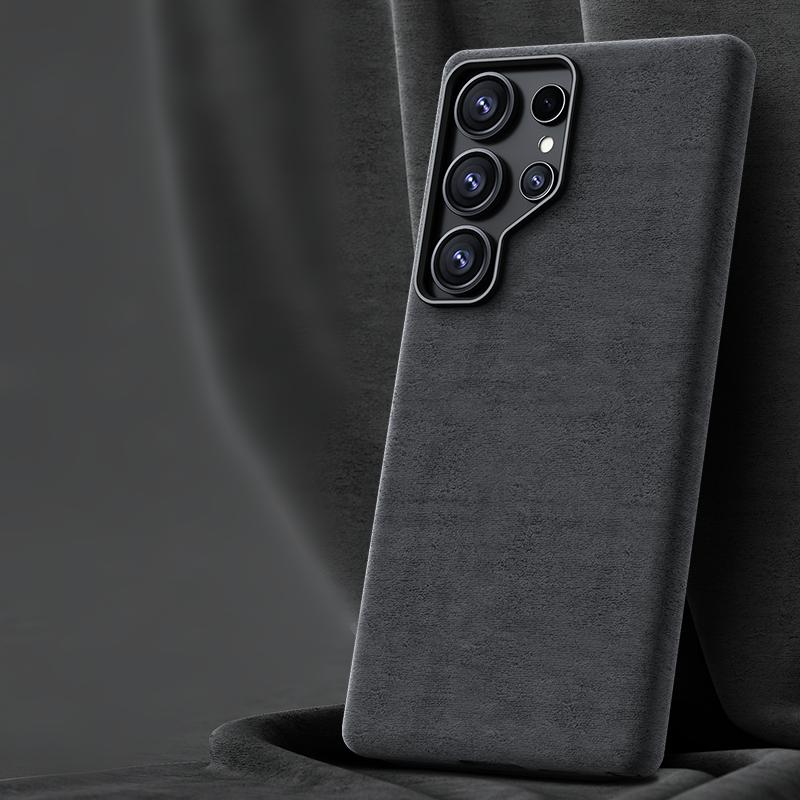Премиальный кожаный чехол из замши для Samsung Galaxy S25 Ultra S24 Plus, с магнитной беспроводной зарядкой, металлическая крышка для защиты камеры