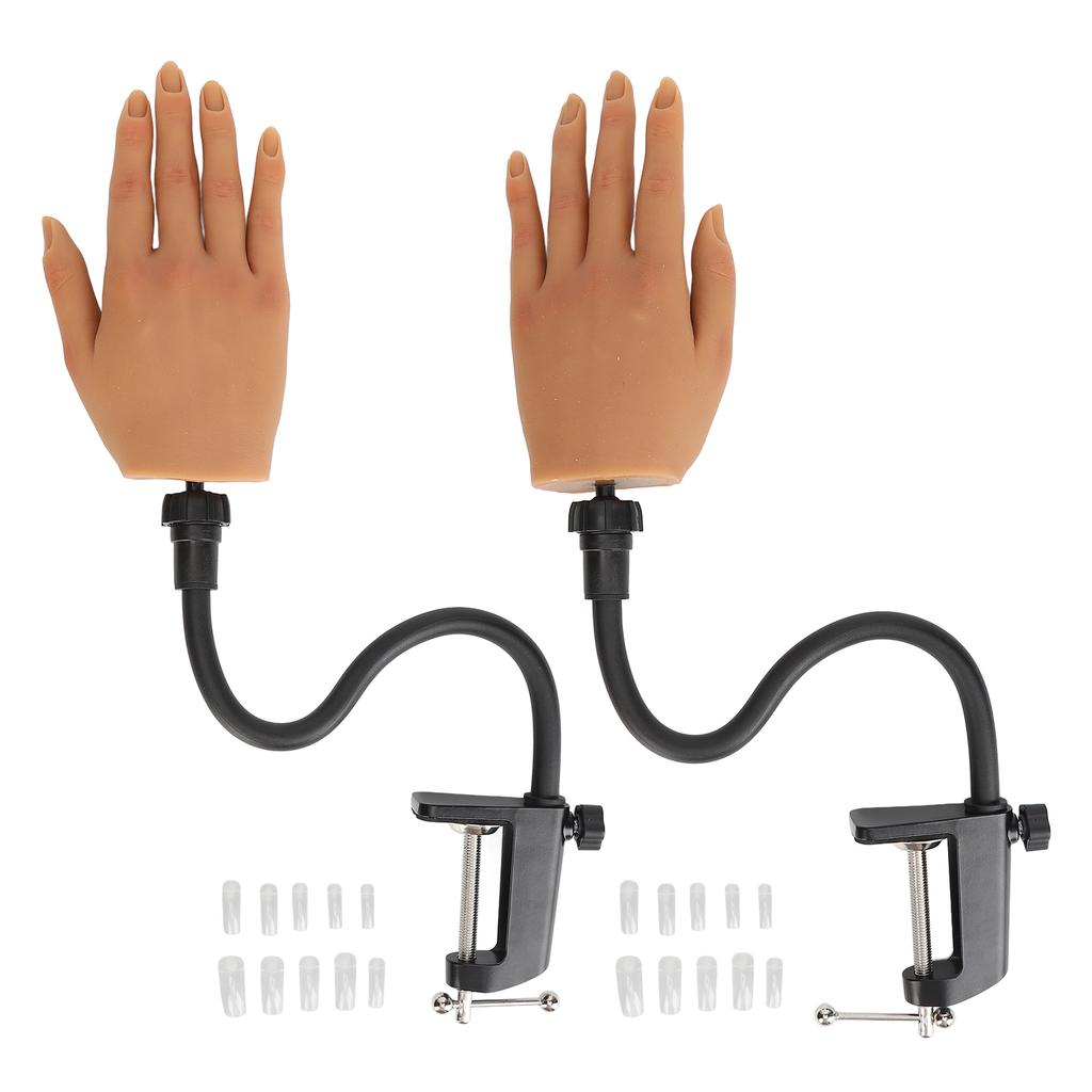2 комплекта для тренировки ногтей с зажимом, подставка-кронштейн для левой и правой руки, гибкие соединения