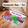 Abstract Geometric Theme Crystal Velvet Floor Rug Personalized Custom Name Text Warm Carpet Home Decoration