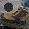 Genuine leather Safety boot for engineers Men Work Boots Steel toe shoes Puncture-Proof Security Indestructible shoes Quality