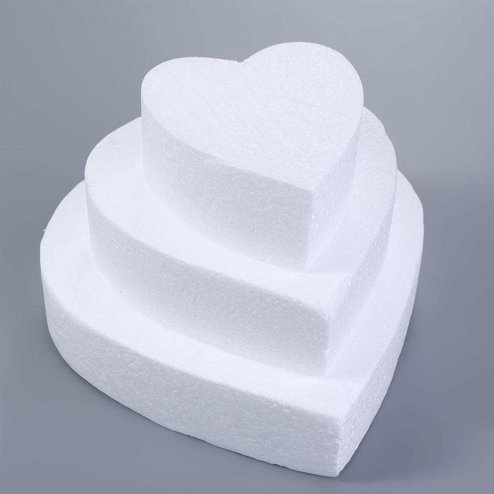 Accessories Polystyrene Heart Shaped Practice Model Cake Foam Mould DIY Model Dummy Cake Model