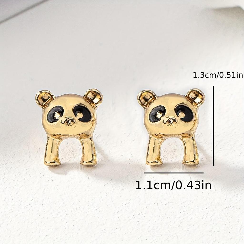 Panda Stud Earrings - Cute, Simple, and Versatile Design