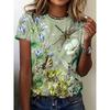 Women's Beautiful Flower Prints T Shirts Short Sleeve Tees Tops 3D Prints O-Neck Shirt Summer Casual Women's Clothing Apparel