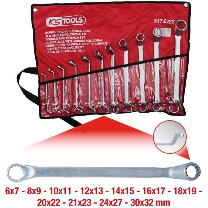 KS Tools 517.0222 Classique Clé, Manivelle, 11-tlg. 6-32mm