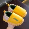 Winter PU Waterproof Children Cotton Slippers Girl Parent-child Warm Baby Slippers Home Indoors Shoes Solid Boy Bedroom