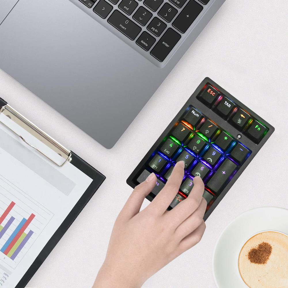 K18 Bluetooth Механическая клавиатура: Трехрежимная мини-внешняя цифровая USB-клавиатура для финансов и бухгалтерии