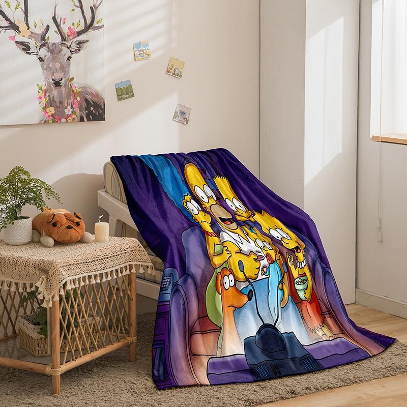 Cartoon Simpson series double-sided flannel 2D digital printing blanket blanket