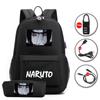 2 Pcs Set Backpack Anime Naruto Cosplay Backpack Akatsuki Sharingan Student School Shoulder Bag Teentage Laptop Travel Rucksack